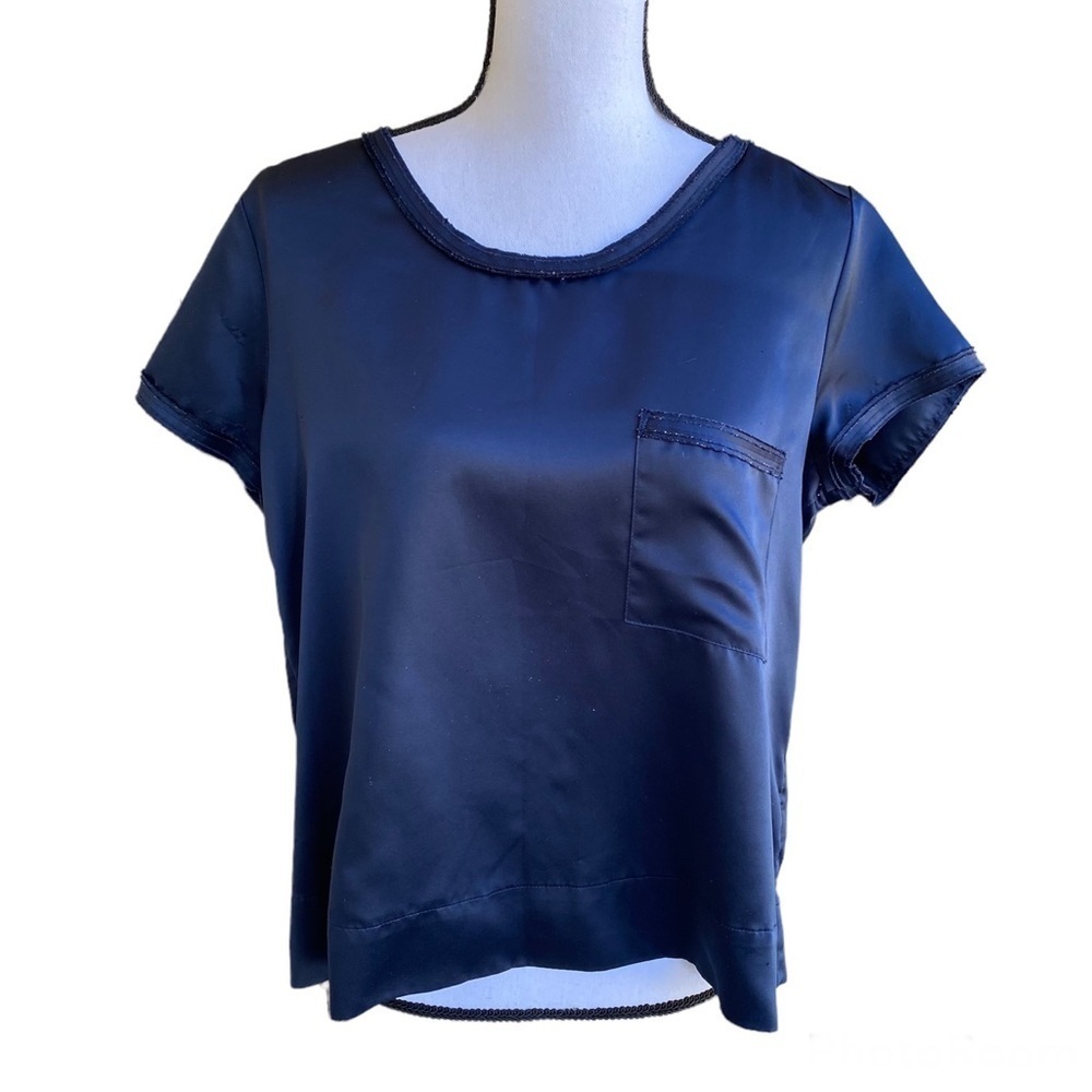 Jennifer Lopez Short sleeve Navy Blouse Size L